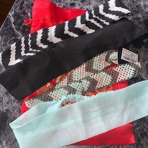 Bundle of 4 headbands, 3 silky, 1 beaded. All NEW